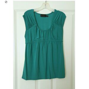 The Limited Green Sleeveless Pleated Tank Top